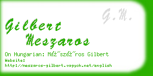 gilbert meszaros business card